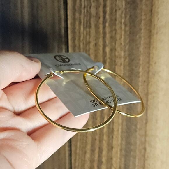 Giani Bernini Large Polished Hoop Earrings in 18k Gold Plated Sterling Silver - Picture 8 of 11